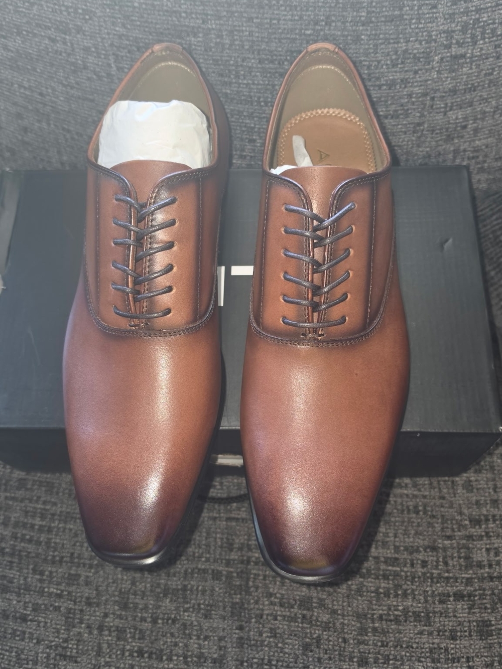 Aldo Men's Chestnut Brown Leather Derby Shoes